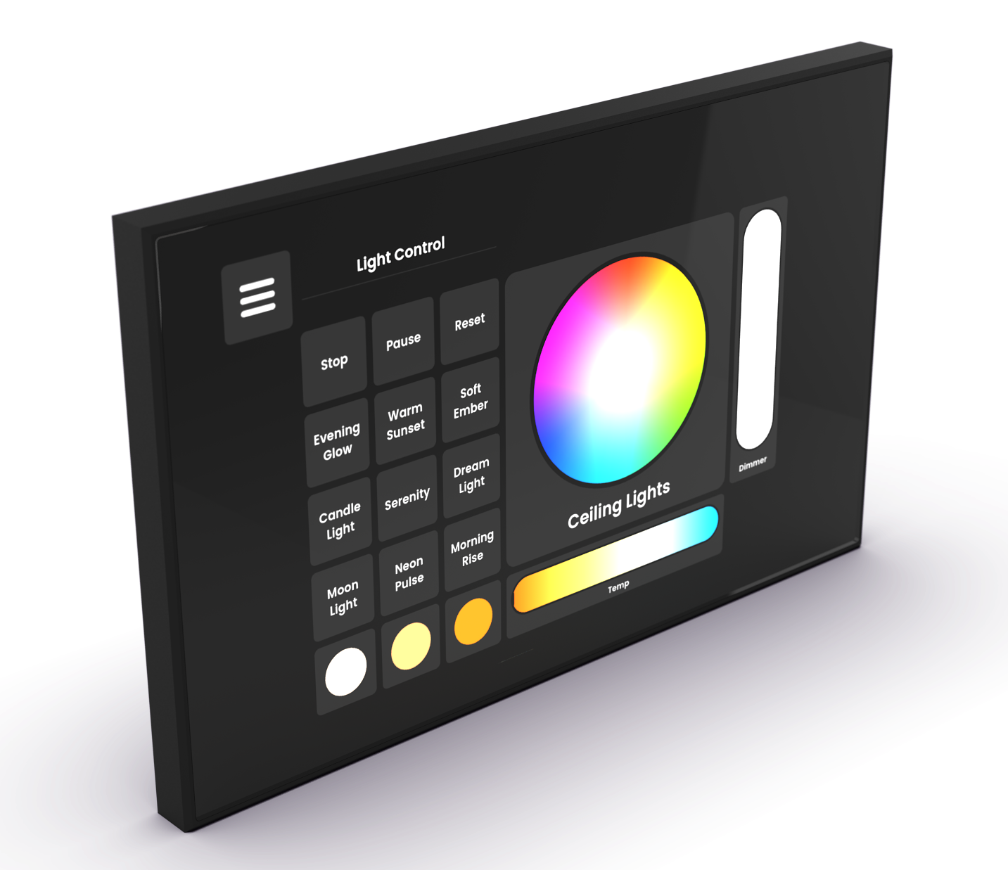 NATOUCH-8 | Nicolaudie Network Lighting Controller Mini wall-mounted touch screen - Spectrum HUE Lights