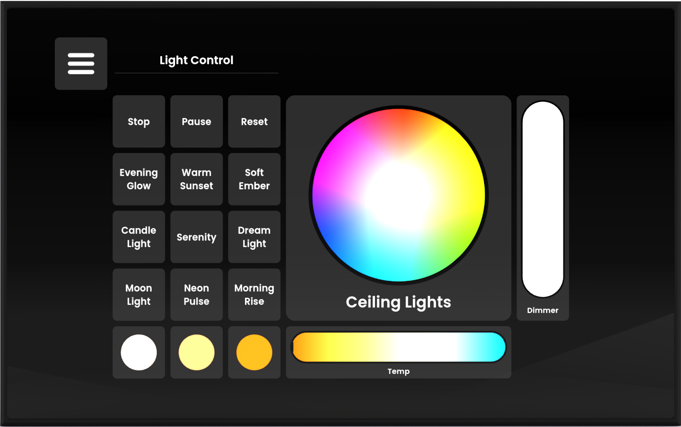 NATOUCH-8 | Nicolaudie Network Lighting Controller Mini wall-mounted touch screen - Spectrum HUE Lights