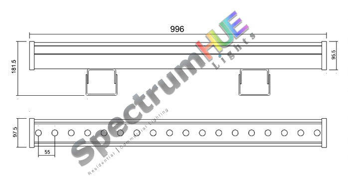 SH-W90 Wall Washer RGB Bar | 3.25 feet - Spectrum HUE Lights