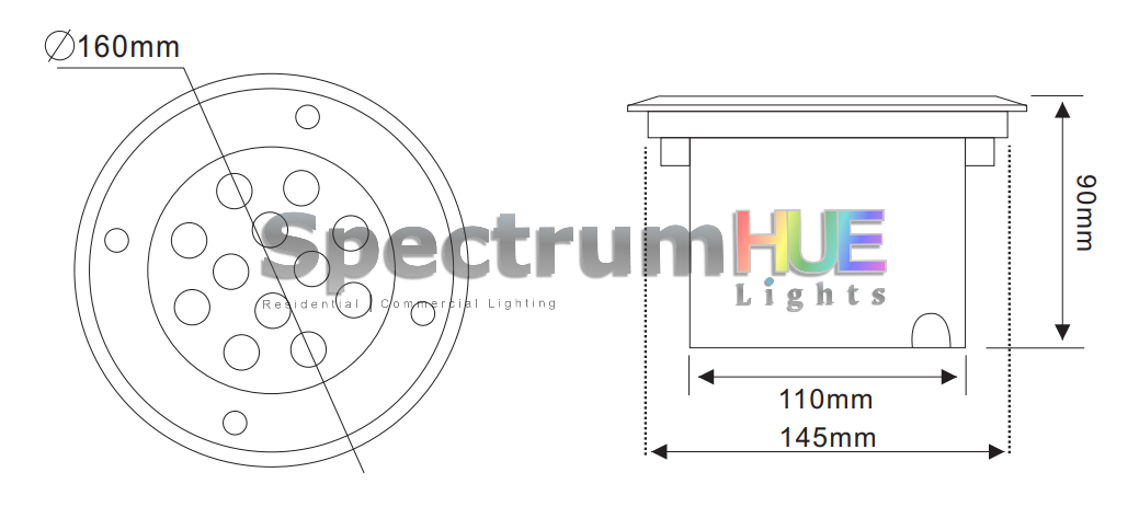 SH-G12 | 12W RGB In Ground Light - Spectrum HUE Lights