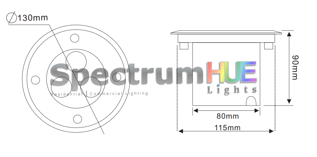 SH-G3 | 3W RGB In Ground Light - Spectrum HUE Lights