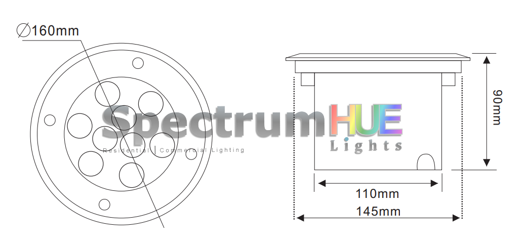 SH-G9 | 9W RGB In Ground Light - Spectrum HUE Lights