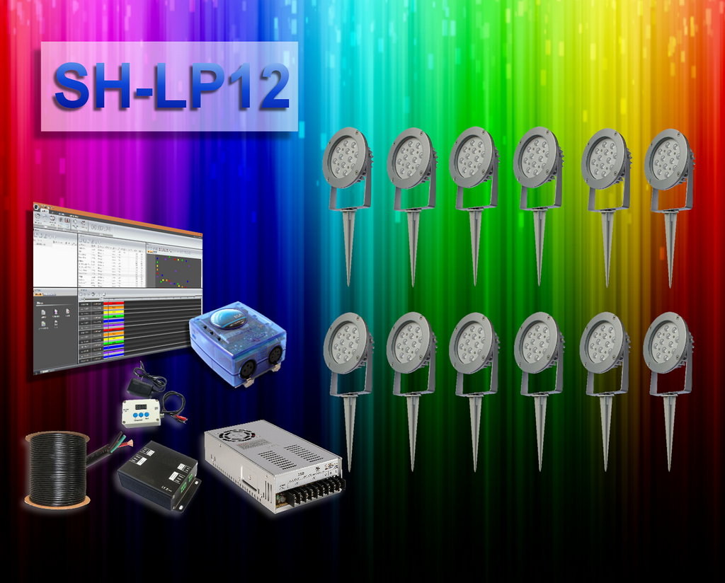 SH-LP12 | 12 LED Landscape Package with Controller - Spectrum HUE Lights