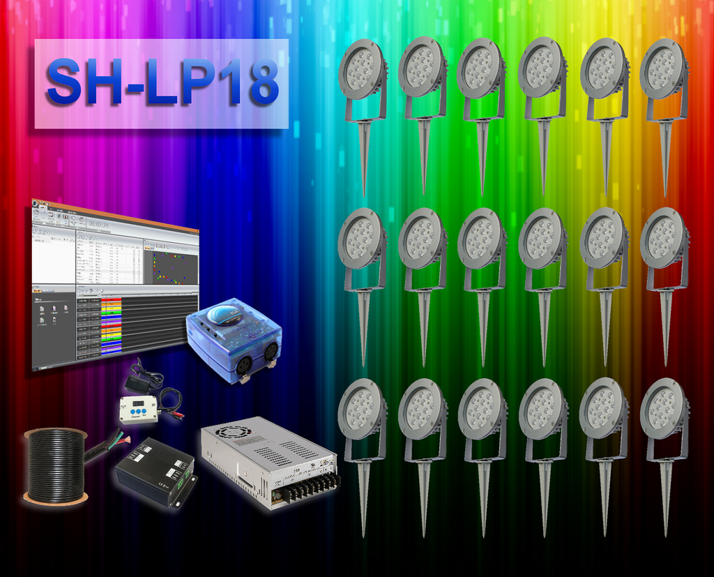 SH-LP18 | 18 LED Landscape Package with Controller – Spectrum HUE Lights