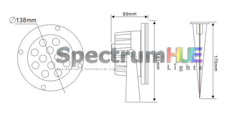 SH-S12 | 12W RGB Landscape Spot Light – Spectrum HUE Lights