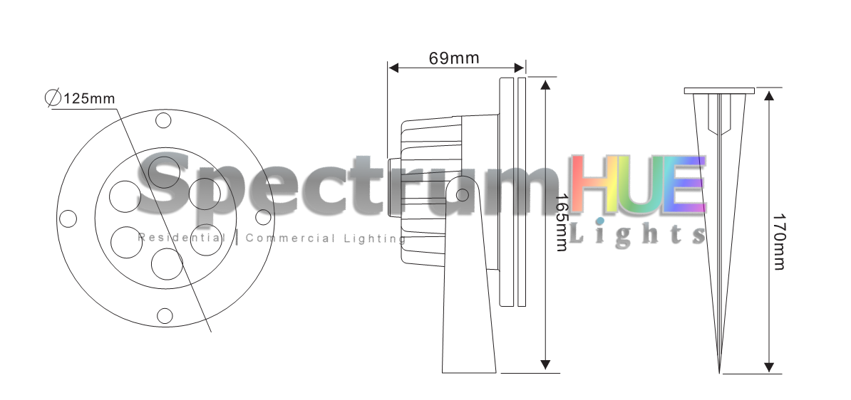 SH-S6 | 6W RGB Landscape Spot Light - Spectrum HUE Lights