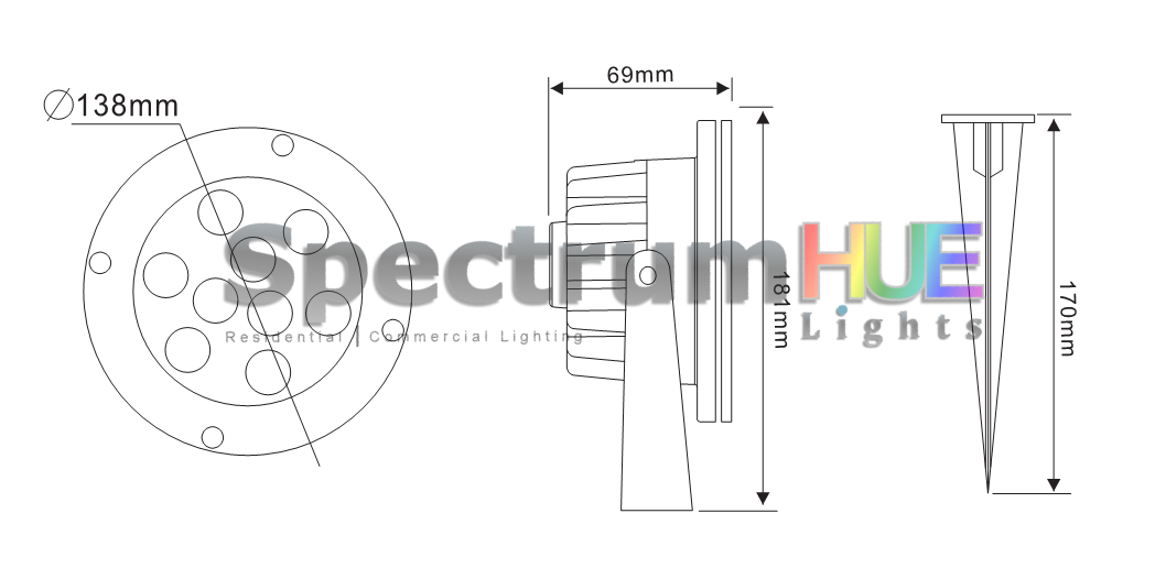 SH-S9 | 9W RGB Landscape Spot Light - Spectrum HUE Lights