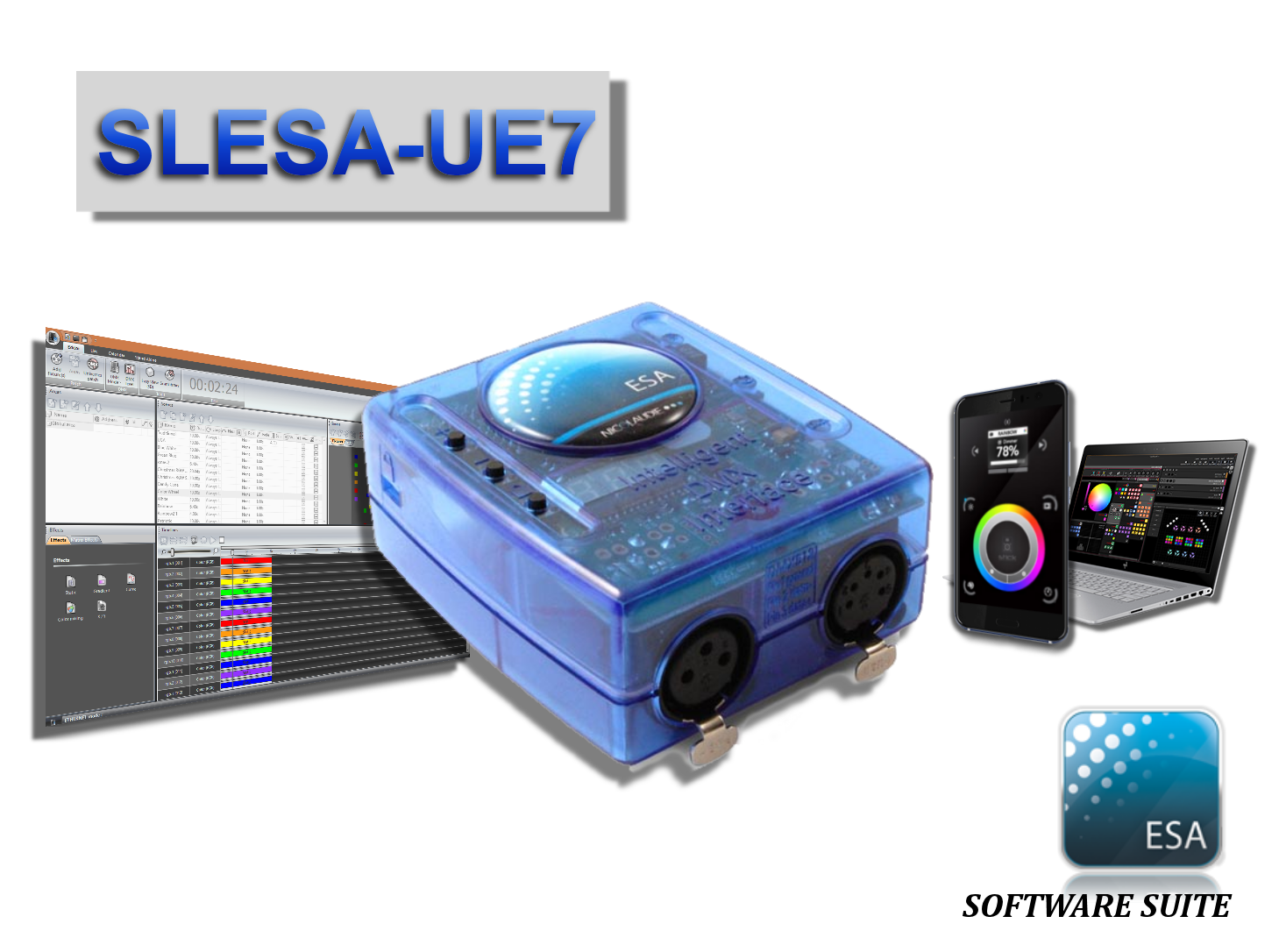 SLESA-UE7 | Nicolaudie Ethernet Network Lighting Controller - Spectrum HUE Lights