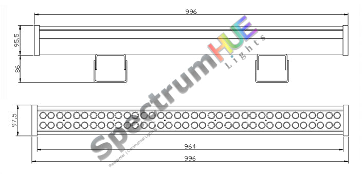SH-W162 Wall Washer RGB Bar | 3.25 feet - Spectrum HUE Lights